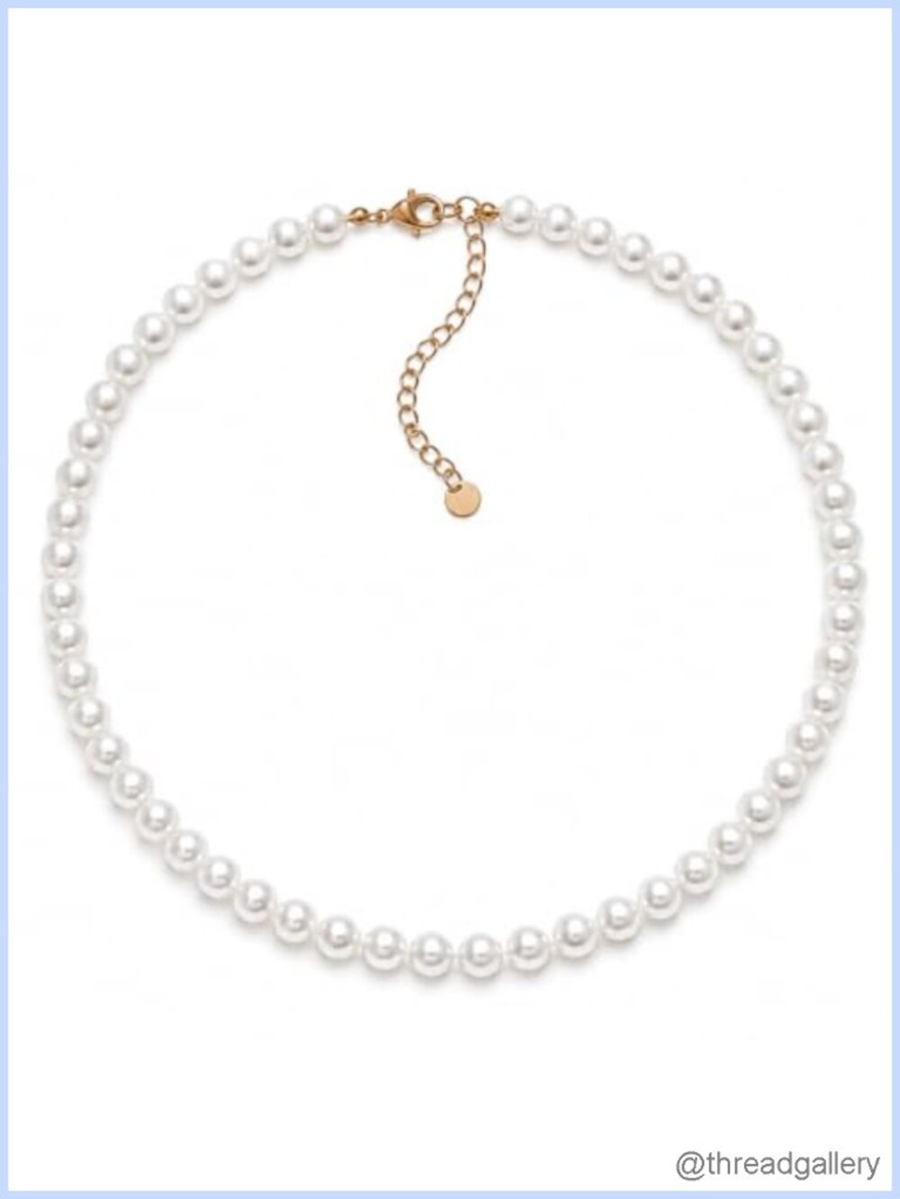 Dainty 6MM Round Pearl Choker Necklace Adjustable Lobster Clasp